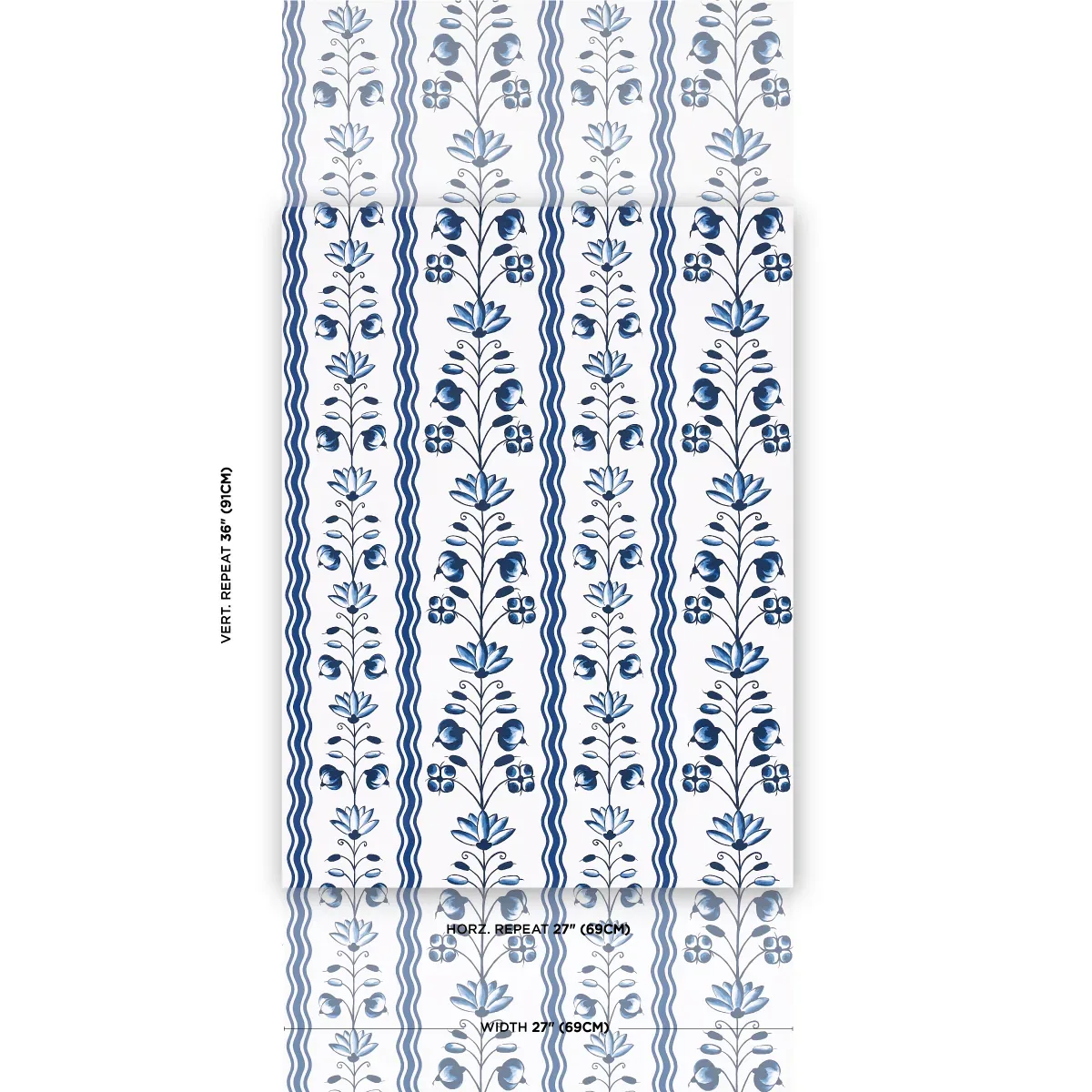 DELFT WAVES BLUE Schumacher Wallpaper wallpaper - SKU 5014380