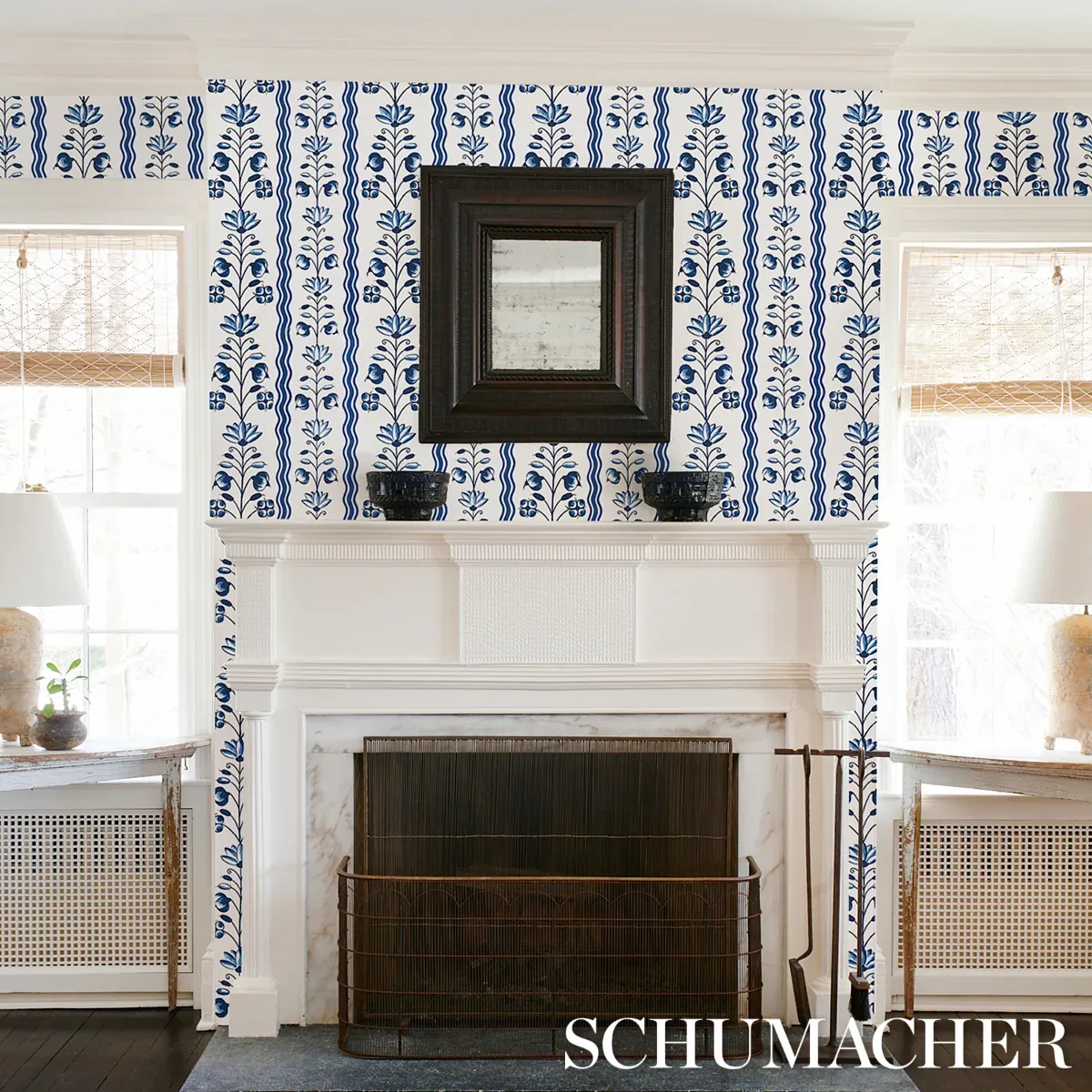 DELFT WAVES BLUE Schumacher Wallpaper wallpaper - SKU 5014380