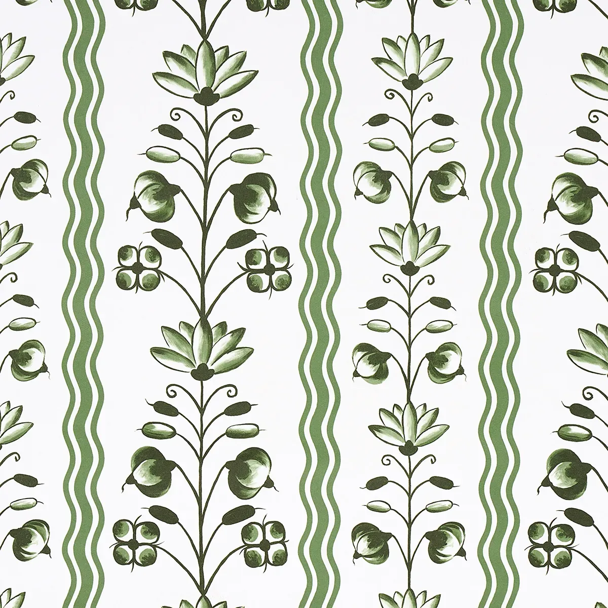 DELFT WAVES GREEN Schumacher Wallpaper wallpaper - SKU 5014381