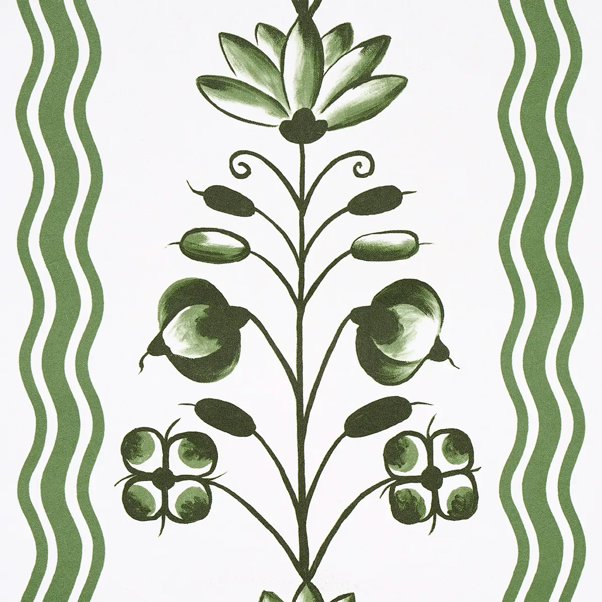 DELFT WAVES GREEN Schumacher Wallpaper wallpaper - SKU 5014381