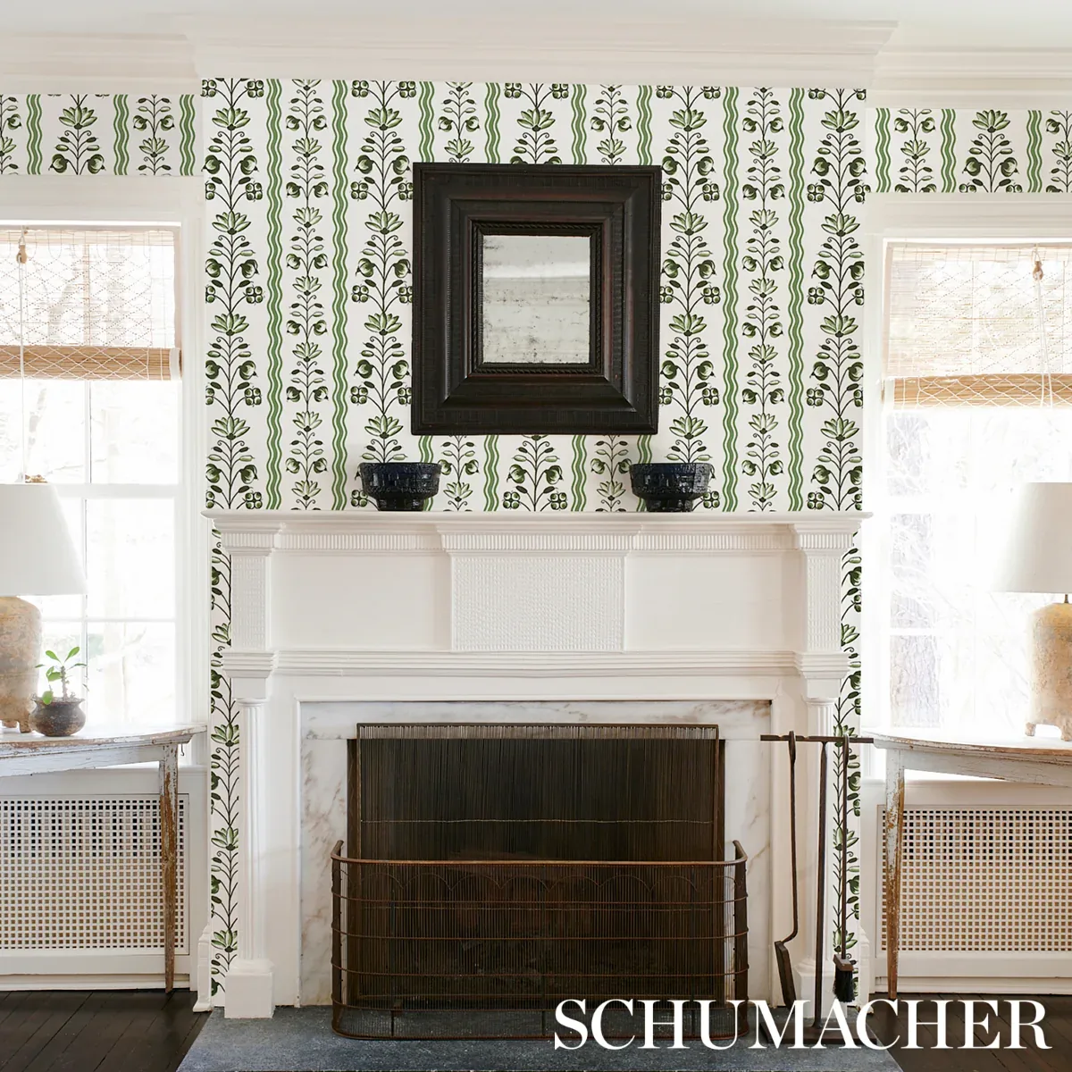 DELFT WAVES GREEN Schumacher Wallpaper wallpaper - SKU 5014381