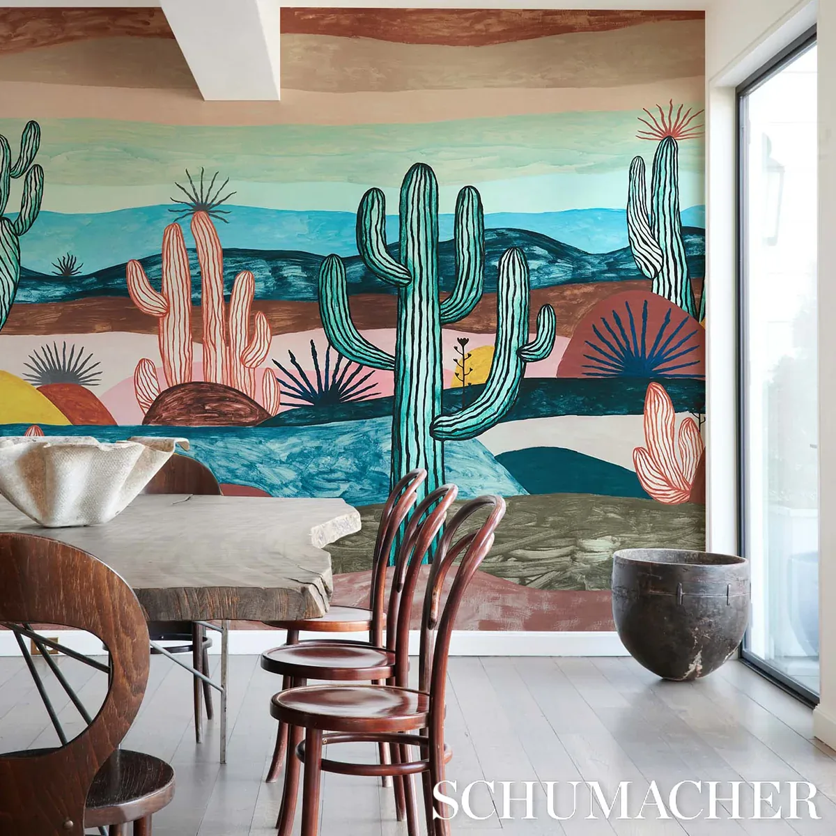 DESERT SCAPE PANEL SET - PRISMATIC Schumacher Wallpaper | Wa DESERT SCAPE PANEL SET PRISMATIC Schumacher Wallpaper wallpaper - SKU 5014610