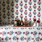 Dianthus Print INDIGO & IRON Schumacher Wallpaper wallpaper - SKU 5017990
