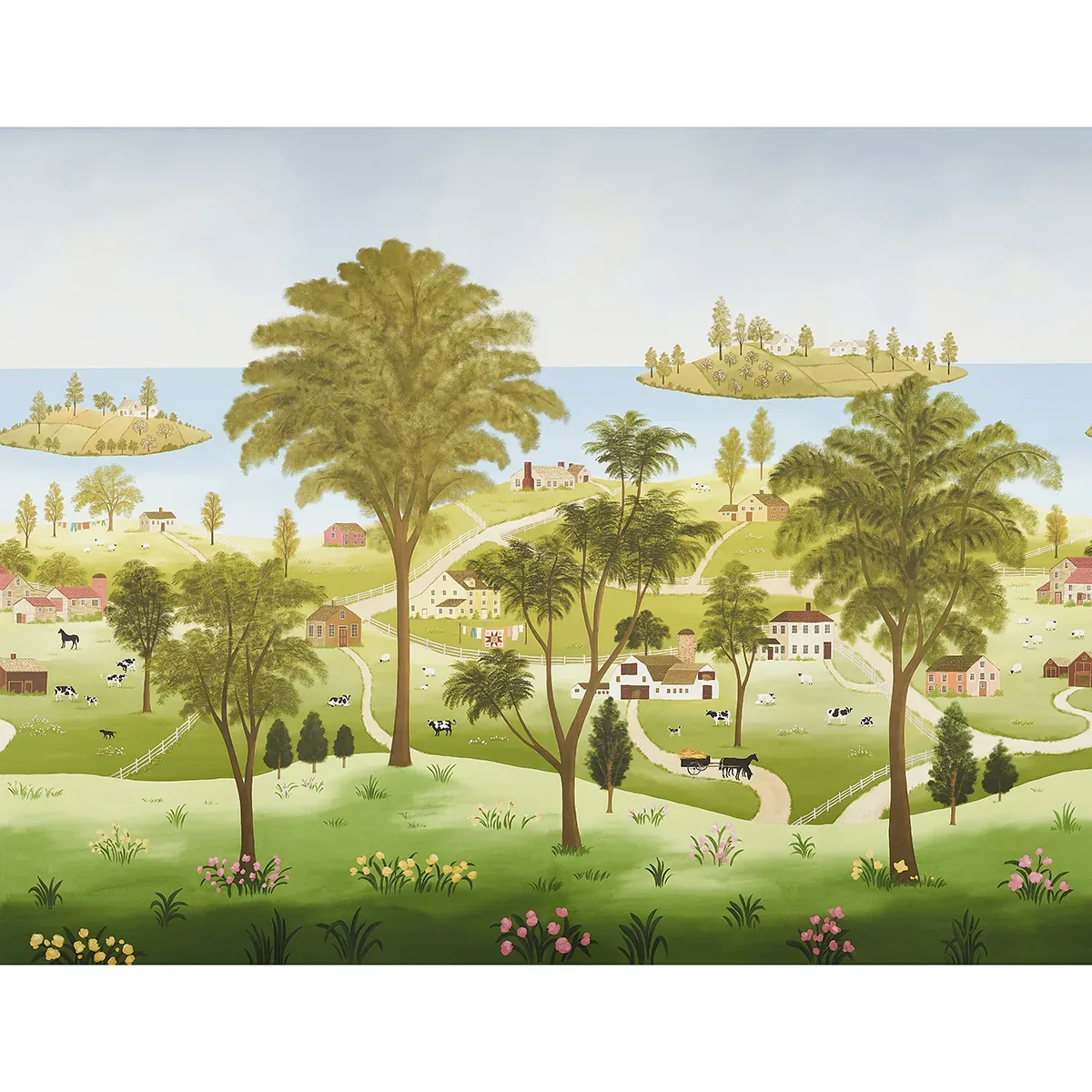 EATON'S LANDSCAPE PANEL SET DOCUMENT Schumacher Wallpaper wallpaper - SKU 5014850