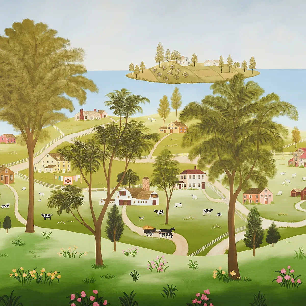 EATON'S LANDSCAPE PANEL SET DOCUMENT Schumacher Wallpaper wallpaper - SKU 5014850