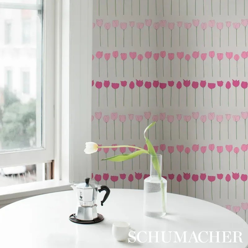 EDIE PINK LADIES Schumacher Wallpaper wallpaper - SKU 5012581