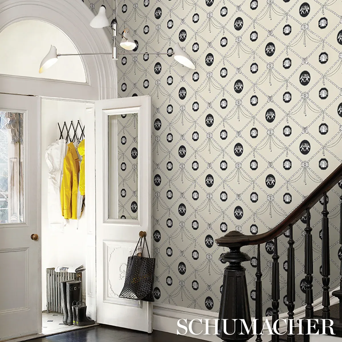 EDITH - BLACK & IVORY Schumacher Wallpaper | Wallpaper Twins EDITH BLACK & IVORY Schumacher Wallpaper wallpaper - SKU 5017840