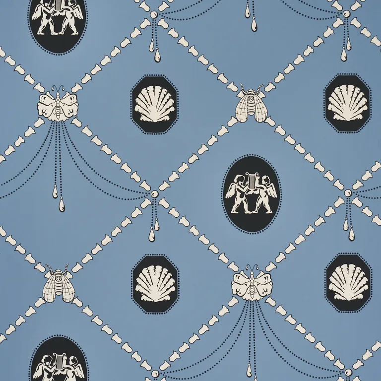 Schumacher EDITH wallpaper, color BLUE, SKU 5017841