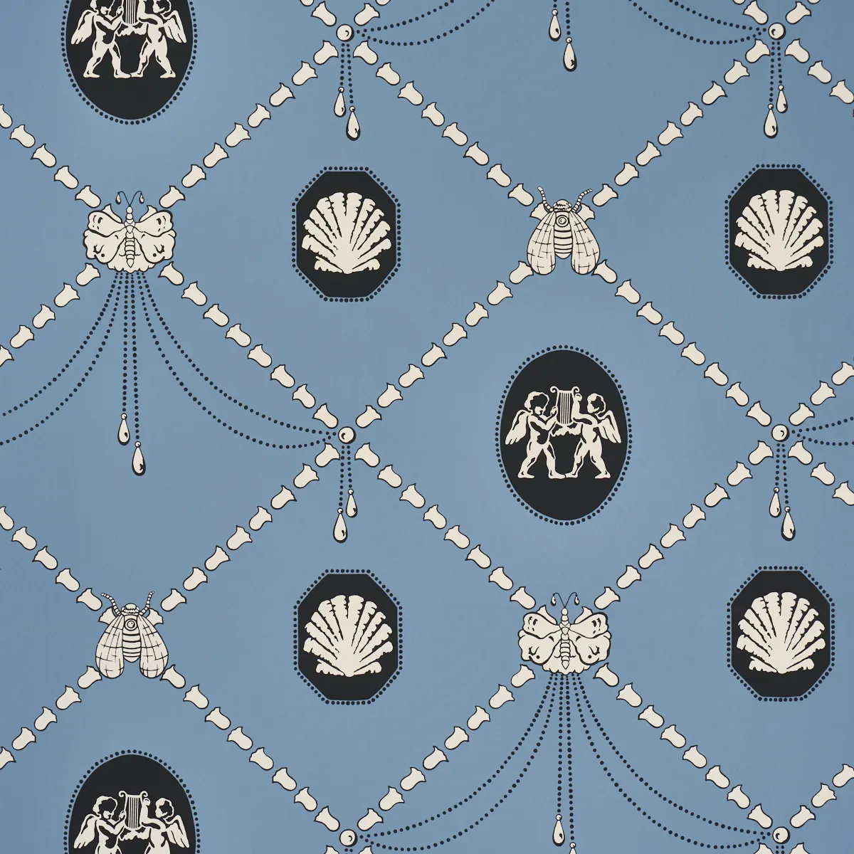 EDITH BLUE Schumacher Wallpaper wallpaper - SKU 5017841