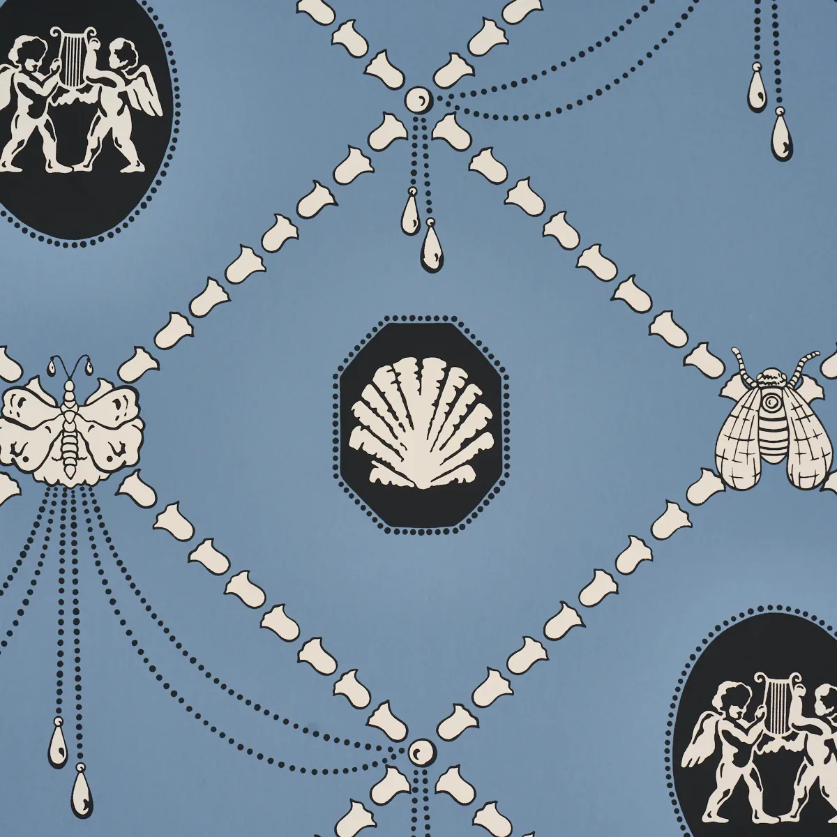 EDITH BLUE Schumacher Wallpaper wallpaper - SKU 5017841