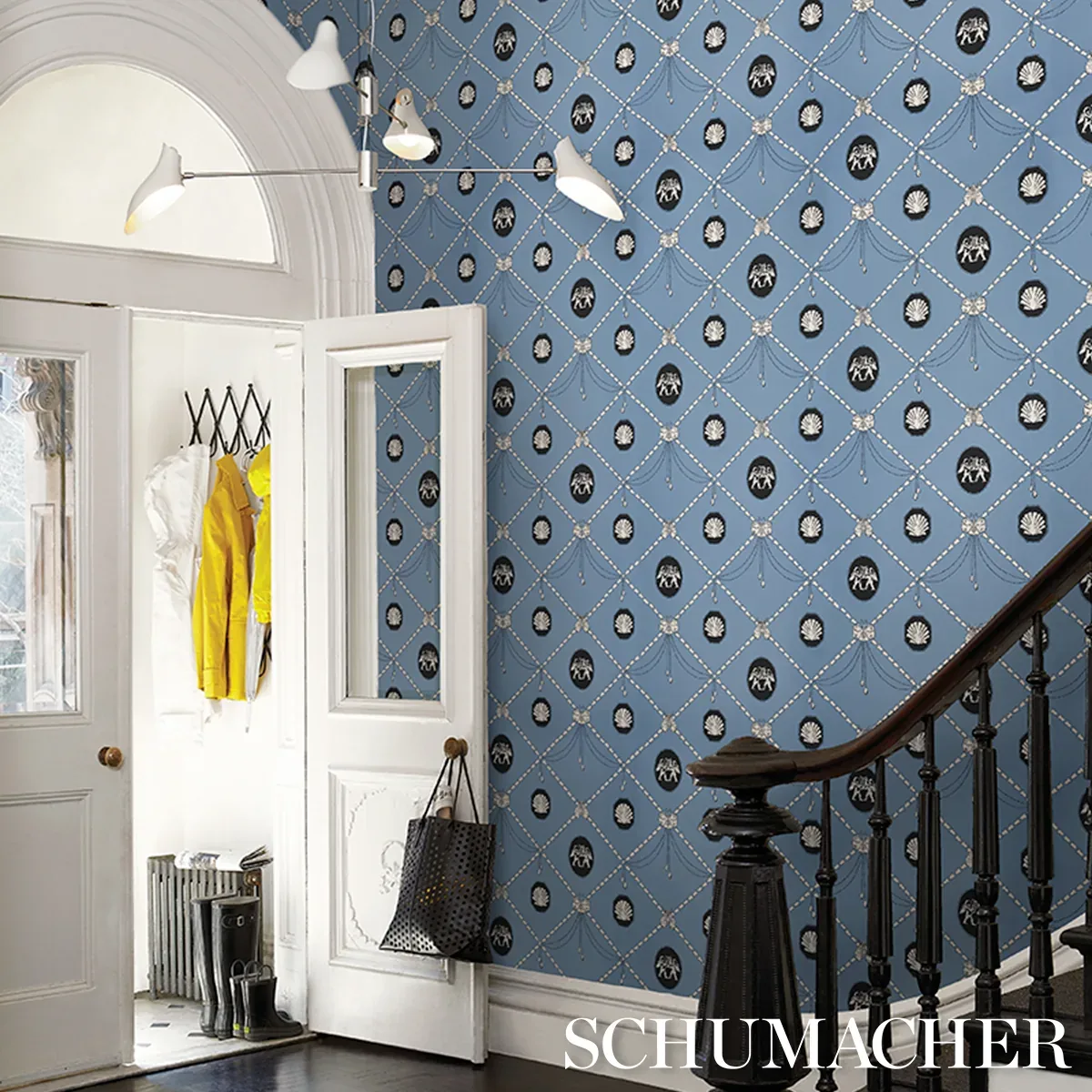 EDITH BLUE Schumacher Wallpaper wallpaper - SKU 5017841