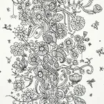 EDWARD STEED'S TOWERS OF FLOWERS BLACK & WHITE Schumacher Wallpaper wallpaper - SKU 5016141