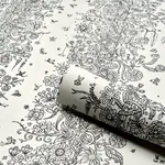 EDWARD STEED'S TOWERS OF FLOWERS BLACK & WHITE Schumacher Wallpaper wallpaper - SKU 5016141