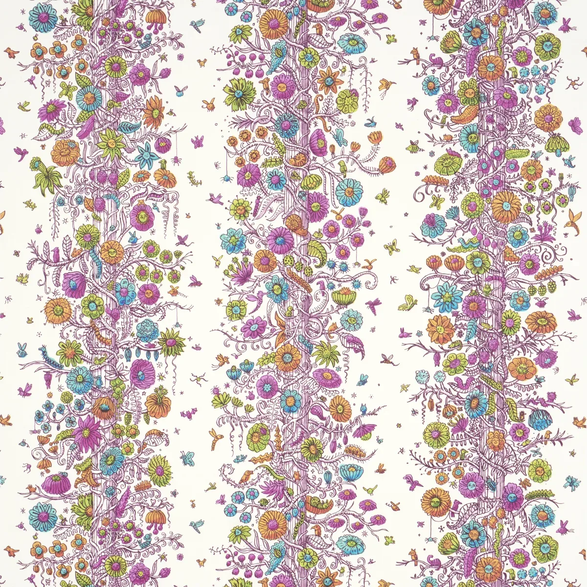 EDWARD STEED'S TOWERS OF FLOWERS MULTICOLOR BURST Schumacher Wallpaper wallpaper - SKU 5016140
