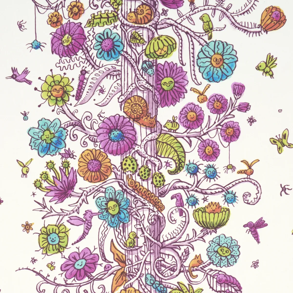 EDWARD STEED'S TOWERS OF FLOWERS MULTICOLOR BURST Schumacher Wallpaper wallpaper - SKU 5016140