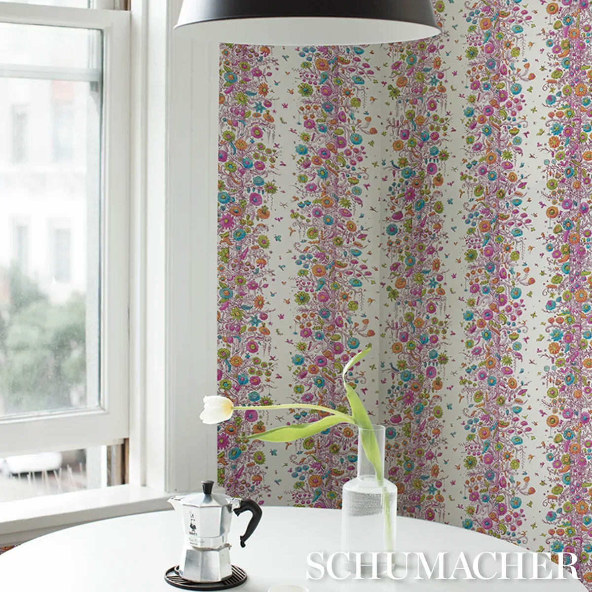 EDWARD STEED'S TOWERS OF FLOWERS MULTICOLOR BURST Schumacher Wallpaper wallpaper - SKU 5016140
