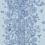 EDWARD STEED'S TOWERS OF FLOWERS SKY BLUE & NAVY Schumacher Wallpaper wallpaper - SKU 5016142