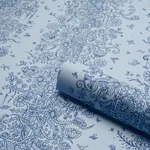 EDWARD STEED'S TOWERS OF FLOWERS SKY BLUE & NAVY Schumacher Wallpaper wallpaper - SKU 5016142