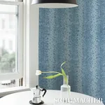 EDWARD STEED'S TOWERS OF FLOWERS SKY BLUE & NAVY Schumacher Wallpaper wallpaper - SKU 5016142