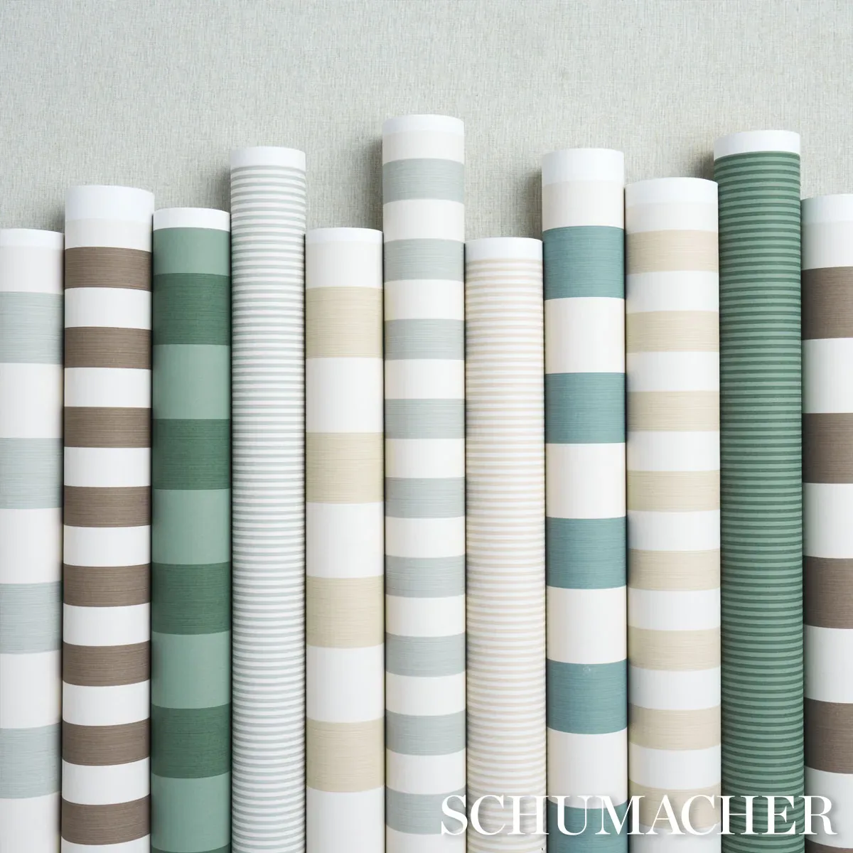 EDWIN STRIPE NARROW STRAW Schumacher Wallpaper wallpaper - SKU 5013601