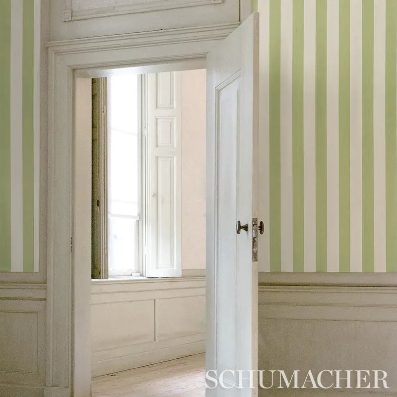 EDWIN STRIPE WIDE CITRON Schumacher Wallpaper wallpaper - SKU 5011908