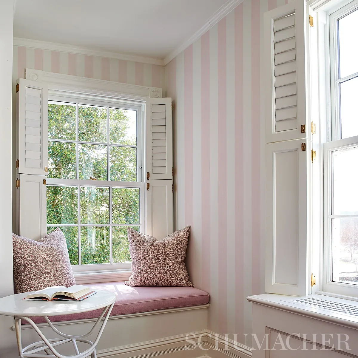 EDWIN STRIPE WIDE - PETAL Schumacher Wallpaper | Wallpaper T EDWIN STRIPE WIDE PETAL Schumacher Wallpaper wallpaper - SKU 5013620