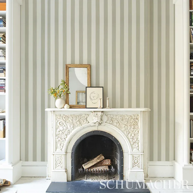 EDWIN STRIPE WIDE SAND Schumacher Wallpaper wallpaper - SKU 5011911