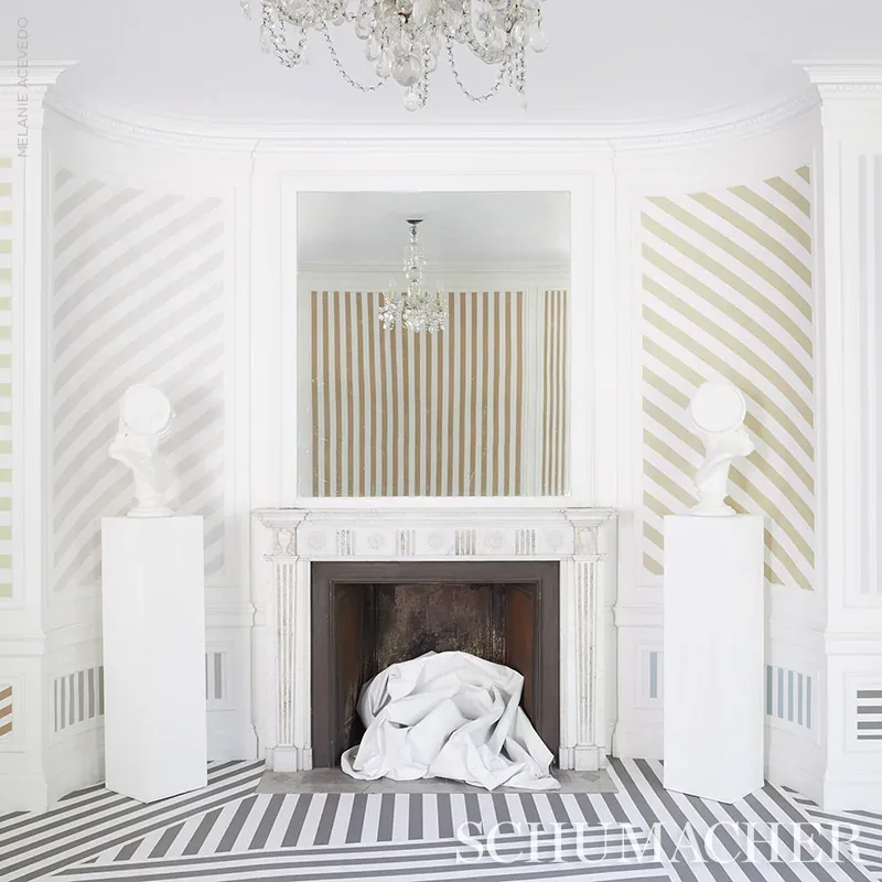 EDWIN STRIPE WIDE SAND Schumacher Wallpaper wallpaper - SKU 5011911