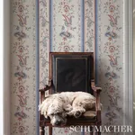 ELENA PAISLEY STRIPE BLUE Schumacher Wallpaper wallpaper - SKU 5012891