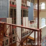 ELENA PAISLEY STRIPE BLUE Schumacher Wallpaper wallpaper - SKU 5012891