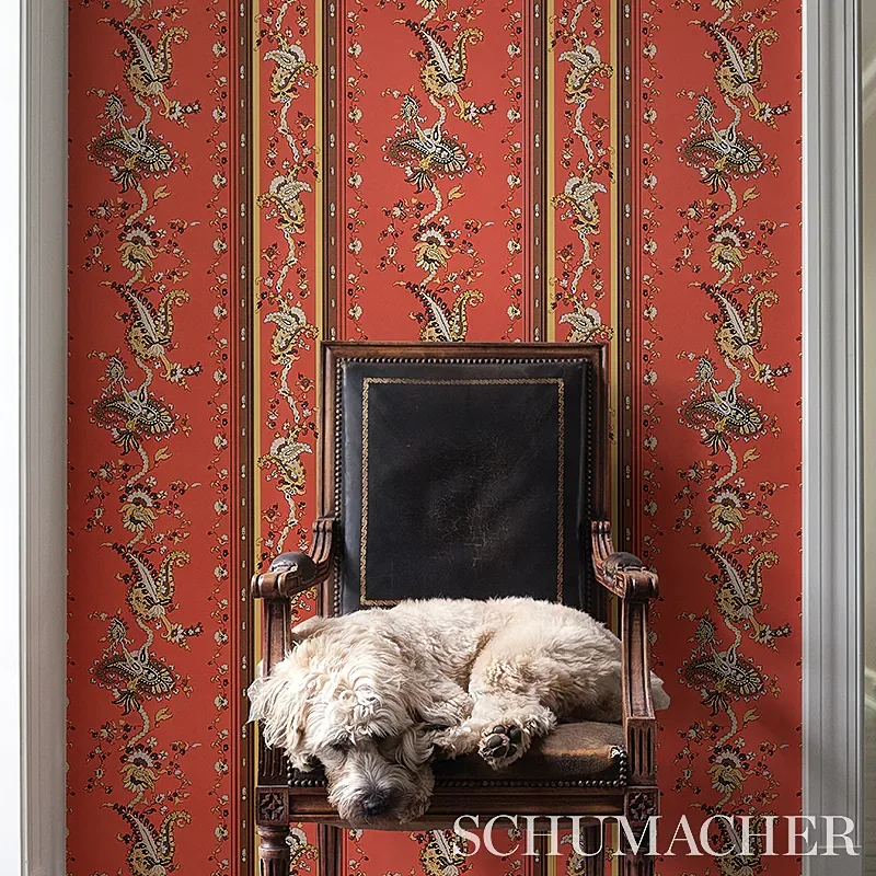 ELENA PAISLEY STRIPE POMPEII Schumacher Wallpaper wallpaper - SKU 5012892