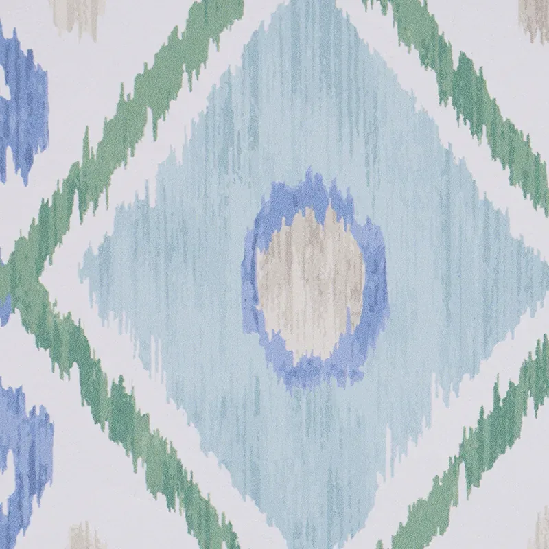 ELIZIA IKAT GREEN & BLUE Schumacher Wallpaper wallpaper - SKU 5010710