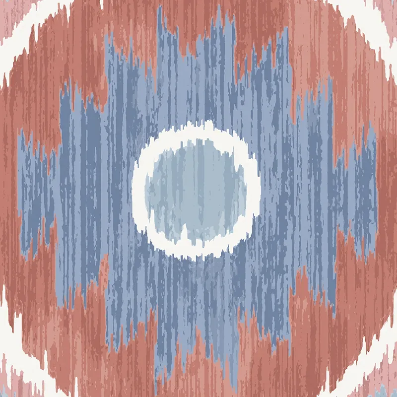 ELIZIA IKAT ROSE & INDIGO Schumacher Wallpaper wallpaper - SKU 5010712