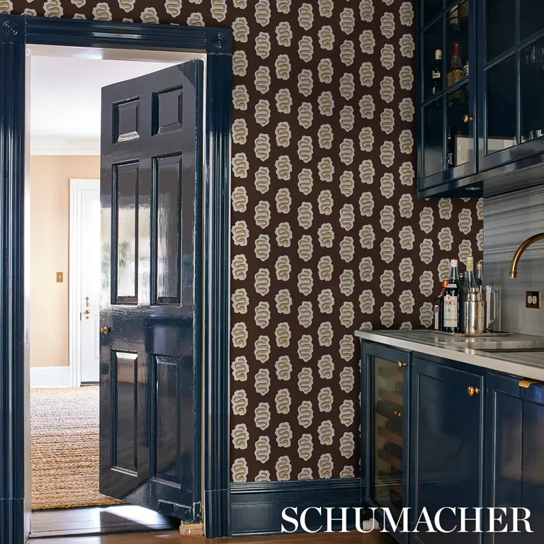 Schumacher Elsa wallpaper, color AMBER, SKU 5014812