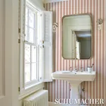 EMMA STRIPE - CORAL Schumacher Wallpaper | Wallpaper Twins EMMA STRIPE CORAL Schumacher Wallpaper wallpaper - SKU 5017220