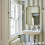EMMA STRIPE - GRAY Schumacher Wallpaper | Wallpaper Twins EMMA STRIPE GRAY Schumacher Wallpaper wallpaper - SKU 5017224