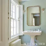EMMA STRIPE NARROW TEAL Schumacher Wallpaper wallpaper - SKU 5017195