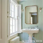 EMMA STRIPE - TEAL Schumacher Wallpaper | Wallpaper Twins EMMA STRIPE TEAL Schumacher Wallpaper wallpaper - SKU 5017213