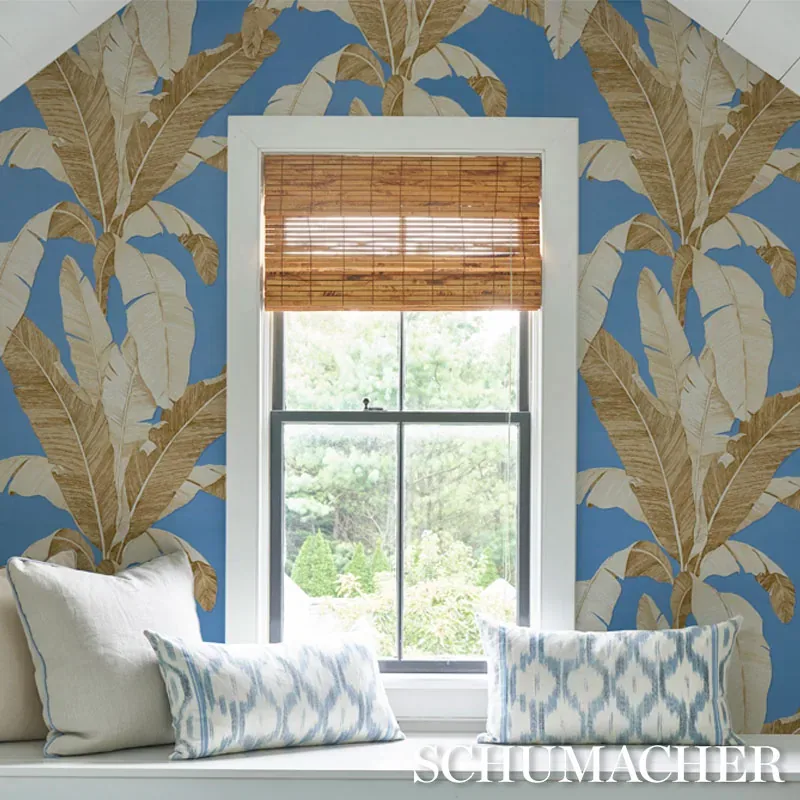 ERISIMO BLUE Schumacher Wallpaper wallpaper - SKU 5012112