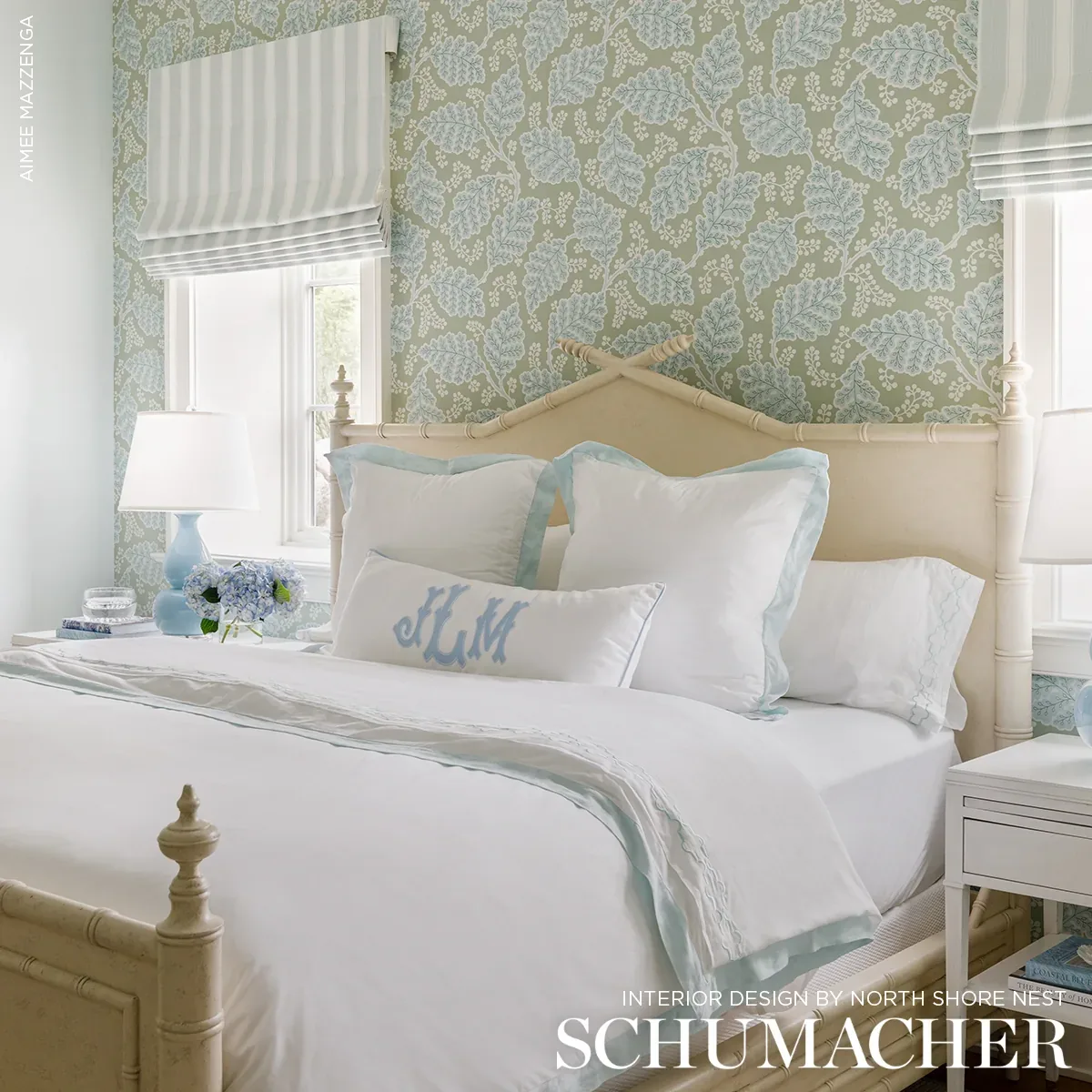 ESTELLE - GREEN Schumacher Wallpaper | Wallpaper Twins ESTELLE GREEN Schumacher Wallpaper wallpaper - SKU 5010392