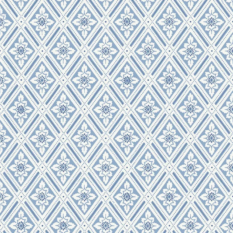 Schumacher ESTER wallpaper, color BLUE AND WHITE, SKU 6148