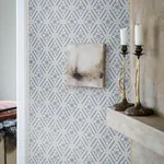 ESTER - BLUE AND WHITE Schumacher Wallpaper | Wallpaper Twin ESTER BLUE AND WHITE Schumacher Wallpaper wallpaper - SKU 6148