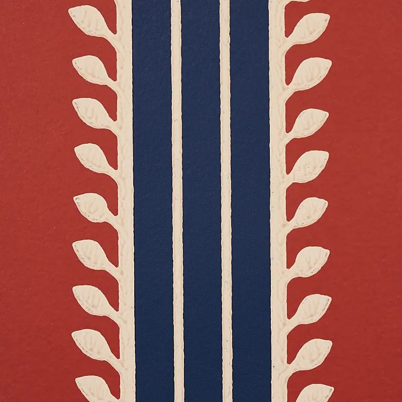 ETRUSCAN STRIPE RED & BLUE Schumacher Wallpaper wallpaper - SKU 5012852