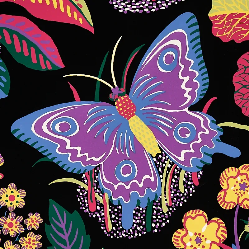 EXOTIC BUTTERFLY BLACK Schumacher Wallpaper wallpaper - SKU 5008422