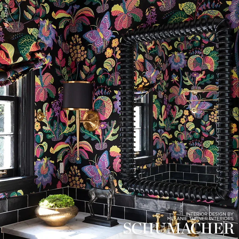 EXOTIC BUTTERFLY BLACK Schumacher Wallpaper wallpaper - SKU 5008422