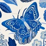 EXOTIC BUTTERFLY - MARINE Schumacher Wallpaper | Wallpaper T EXOTIC BUTTERFLY MARINE Schumacher Wallpaper wallpaper - SKU 5008423