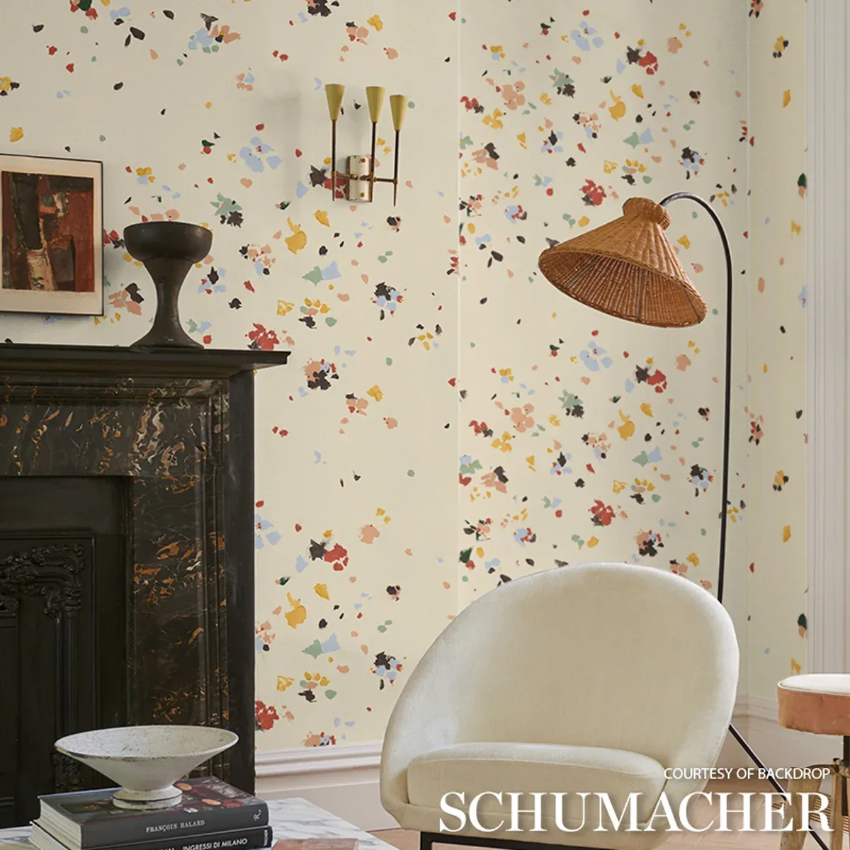 FAIRFARREN WARM MULTI Schumacher Wallpaper wallpaper - SKU 5014882