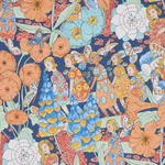 FAIRIE GARDEN - ORANGE AND NAVY Schumacher Wallpaper | Wallp FAIRIE GARDEN ORANGE AND NAVY Schumacher Wallpaper wallpaper - SKU 5013540