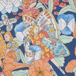 FAIRIE GARDEN - ORANGE AND NAVY Schumacher Wallpaper | Wallp FAIRIE GARDEN ORANGE AND NAVY Schumacher Wallpaper wallpaper - SKU 5013540