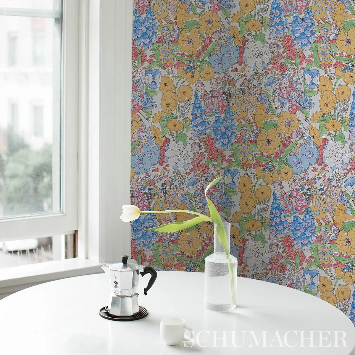 FAIRIE GARDEN - YELLOW AND IVORY Schumacher Wallpaper | Wall FAIRIE GARDEN YELLOW AND IVORY Schumacher Wallpaper wallpaper - SKU 5013541